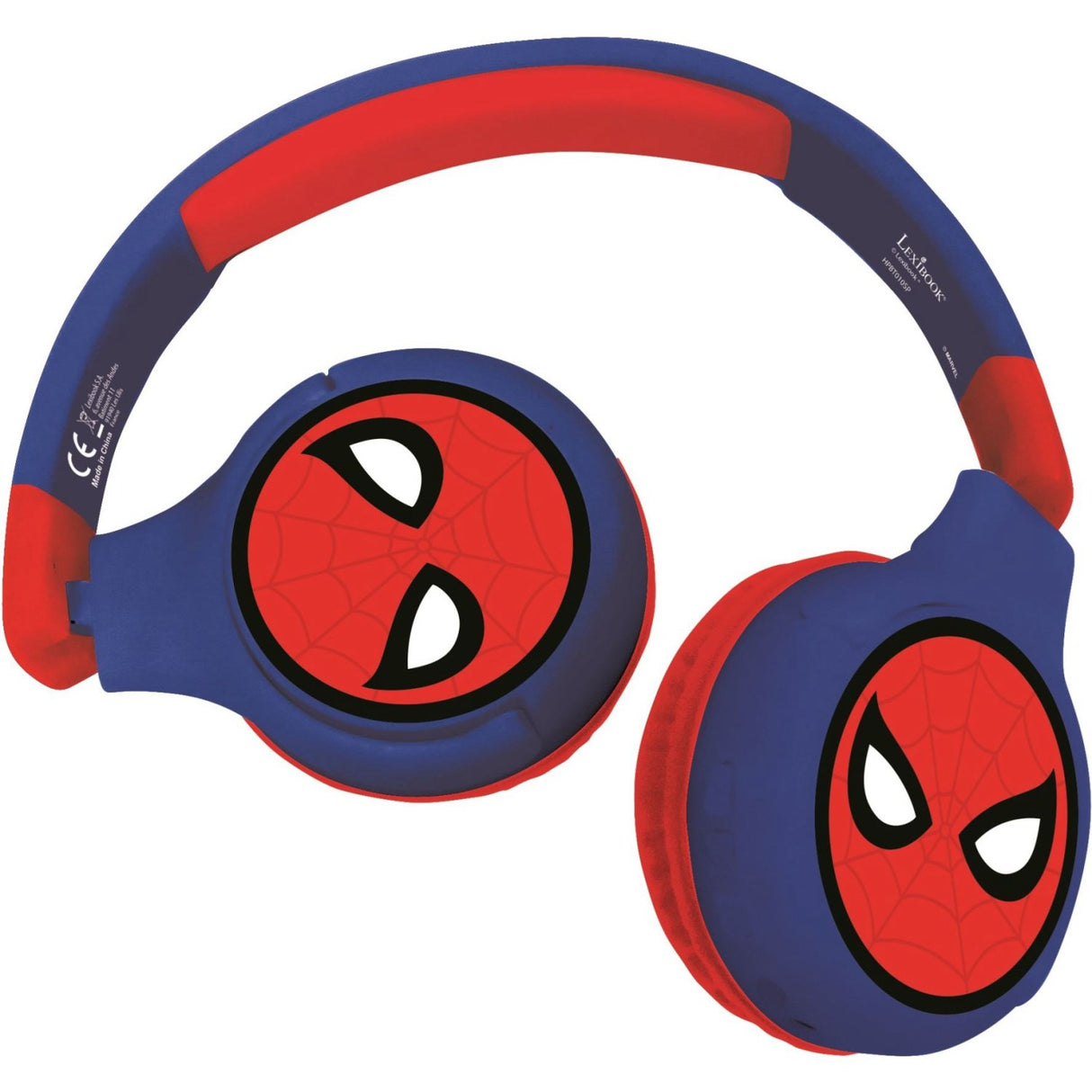 Lexibook Spiderman 2 i 1 Bluetooth® og kablet komfort sammenleggbare hodetelefoner med barnesikkert volum