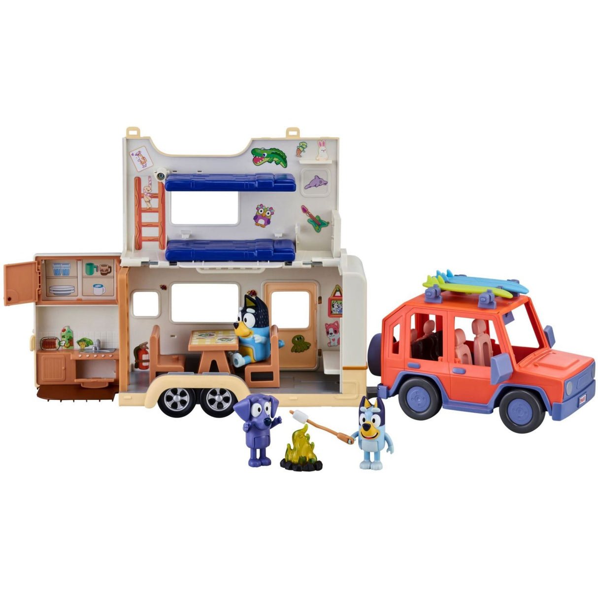 Bluey 4WD & Campvan Playset