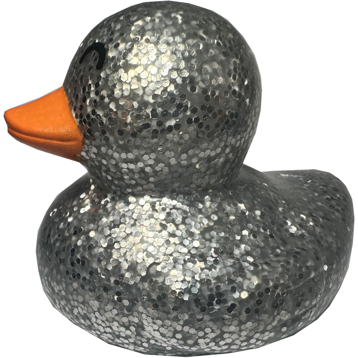 Magni Silver Bath Duck med glitter, sølv, 7 cm.