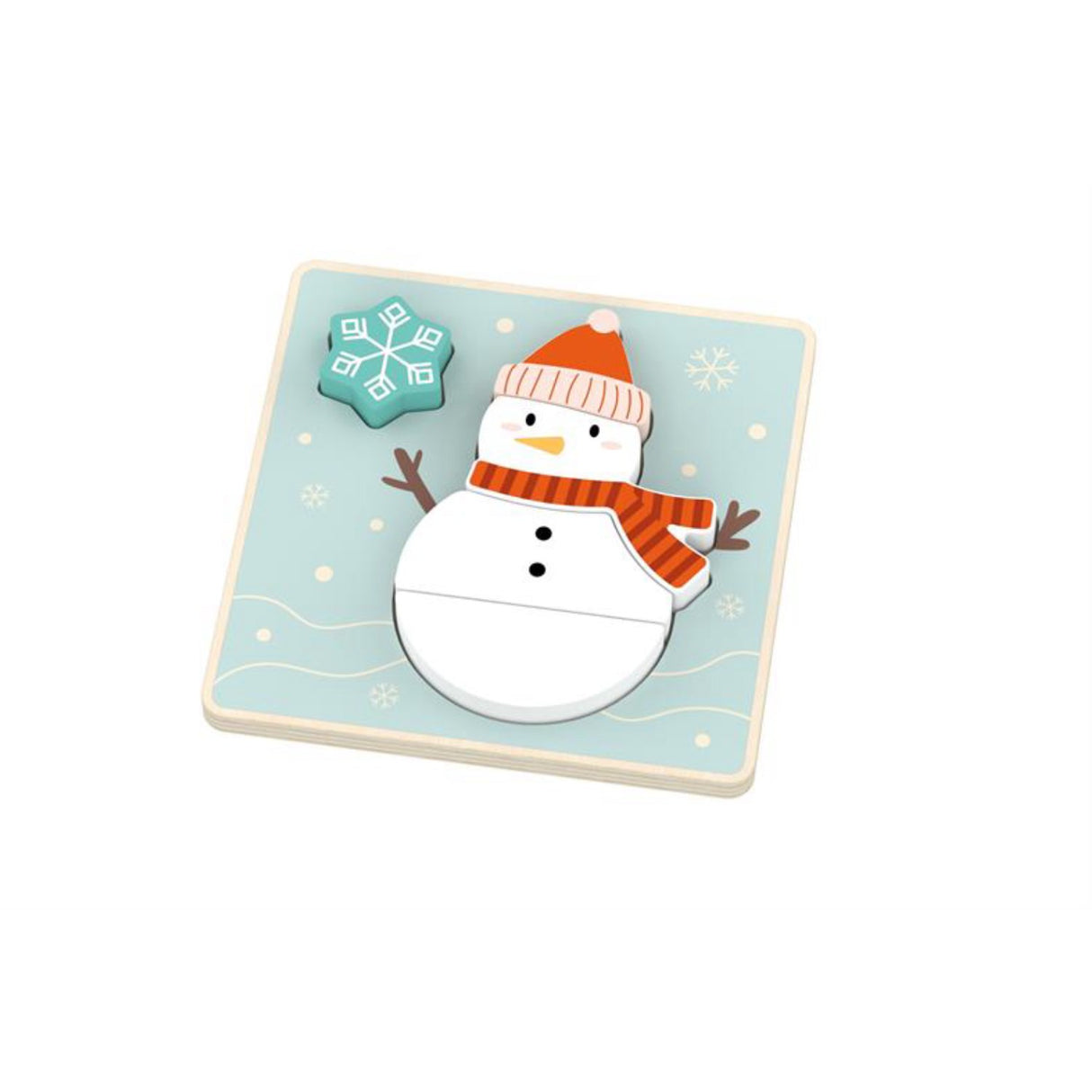 Magni Red Christmas Jigsaw Puzzle with Snowman, FSC 100%