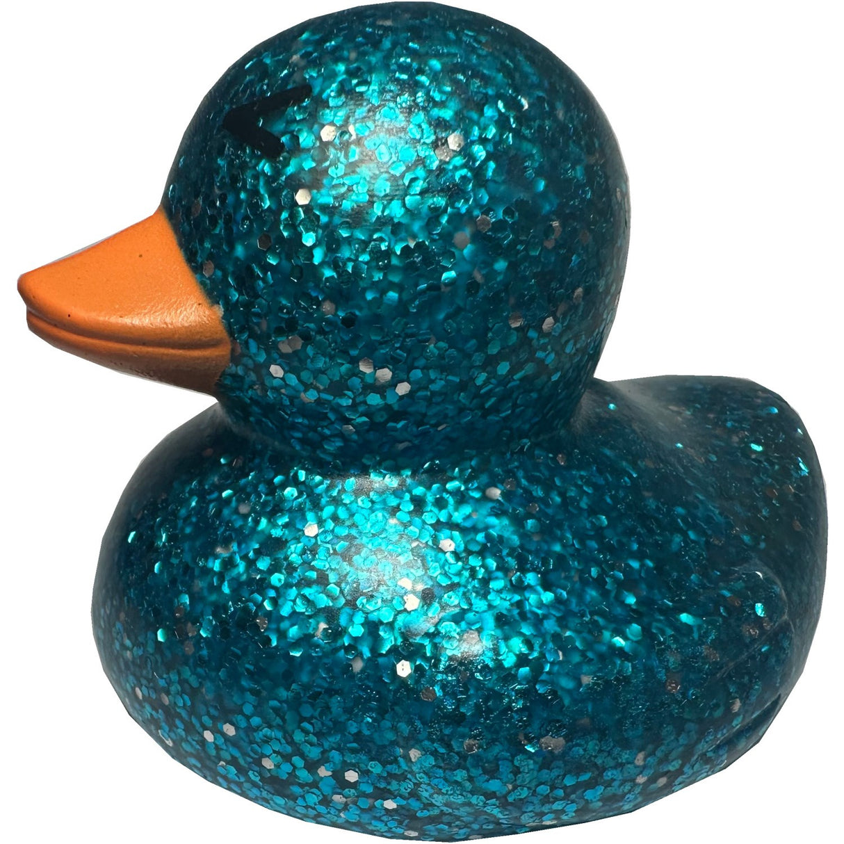 Magni Bath duck with glitter, blue, 7 cm.