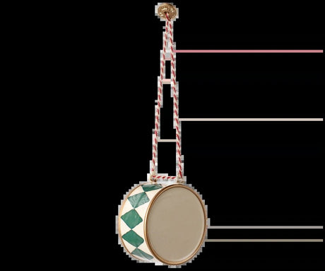 Maileg Metallpynt, Stor trommel - Mørkegrønn