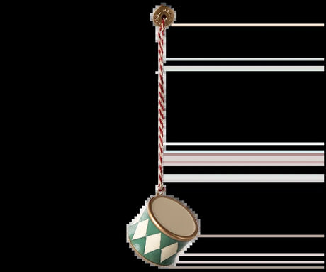 Maileg Metallpynt, Liten trommel - Mørkegrønn