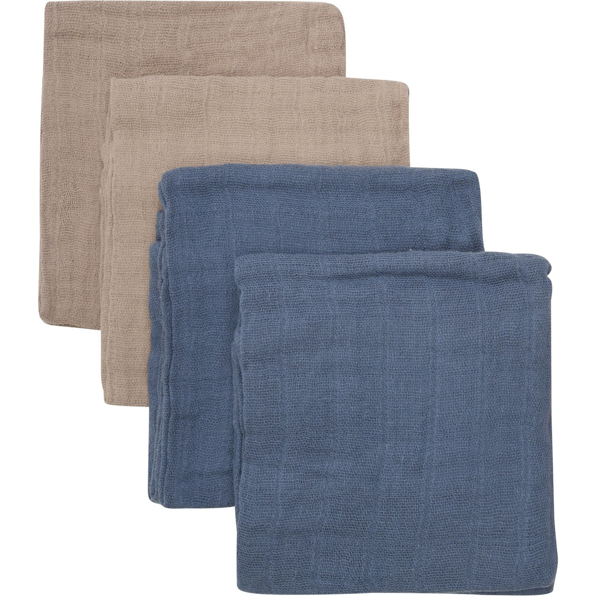 Pippi China Blue Organic Cloth Muslin 4-pack