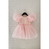 Dolly by Le Petit Tom DollyPink Dolly World V-Back Puff Sleeve Organza Tutu Kjole