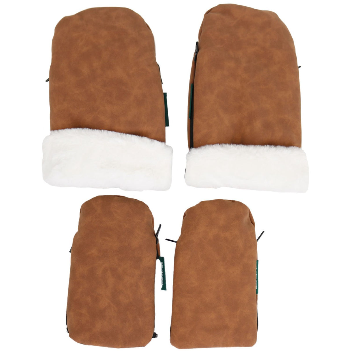 KongWalther Family Set Brown Faux Suede Østerbro Barnevognhansker