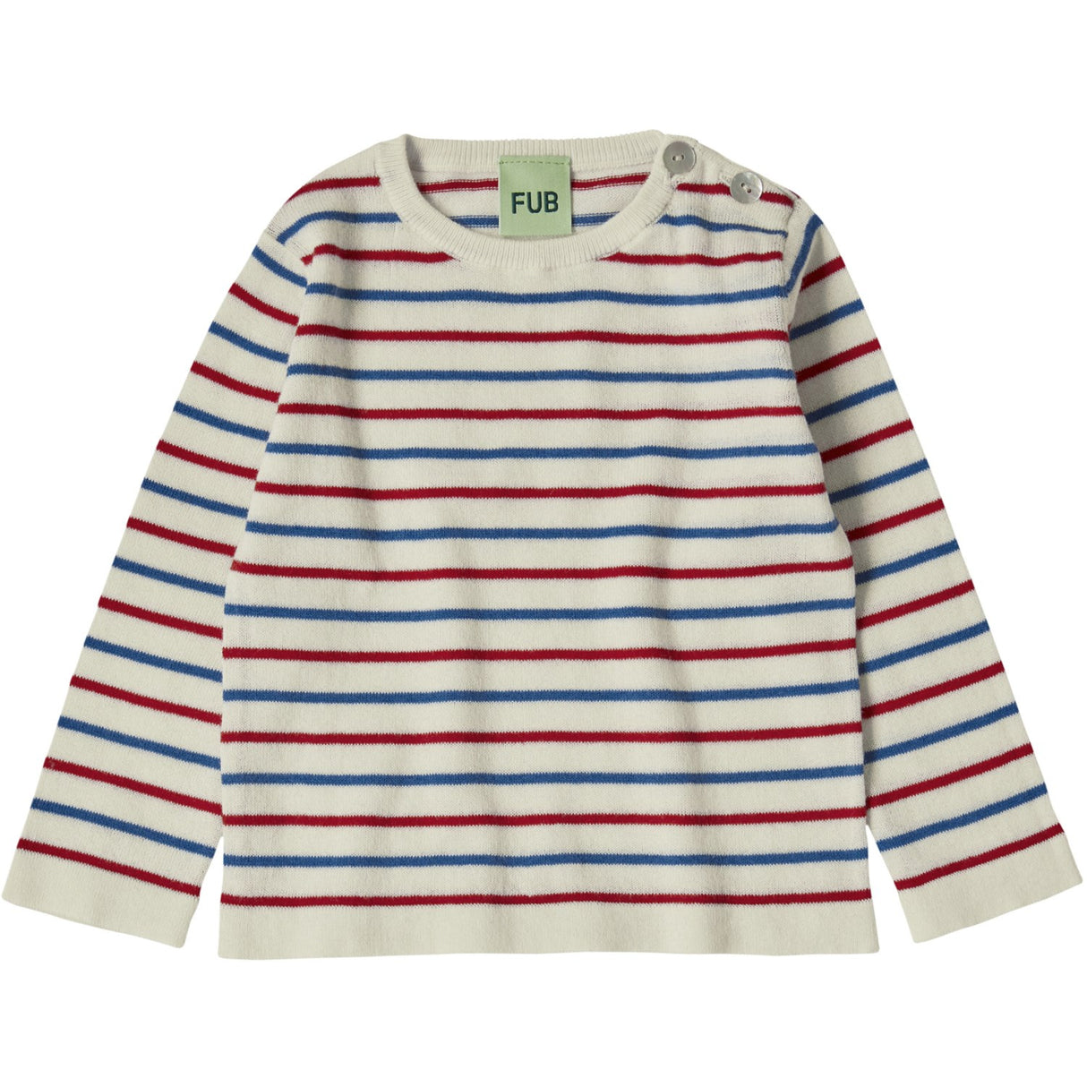 FUB Ecru/Azure/Crimson Red Baby Contrast Striped Bluse