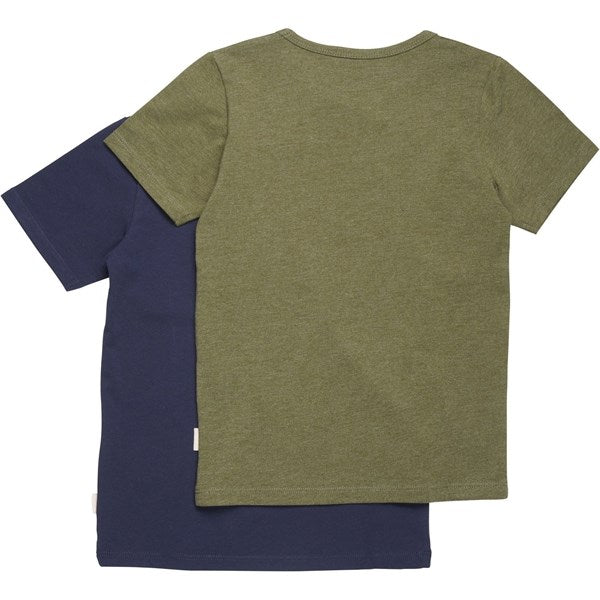 Minymo Dark Olive T-shirts Basis 32 2-pakning 3