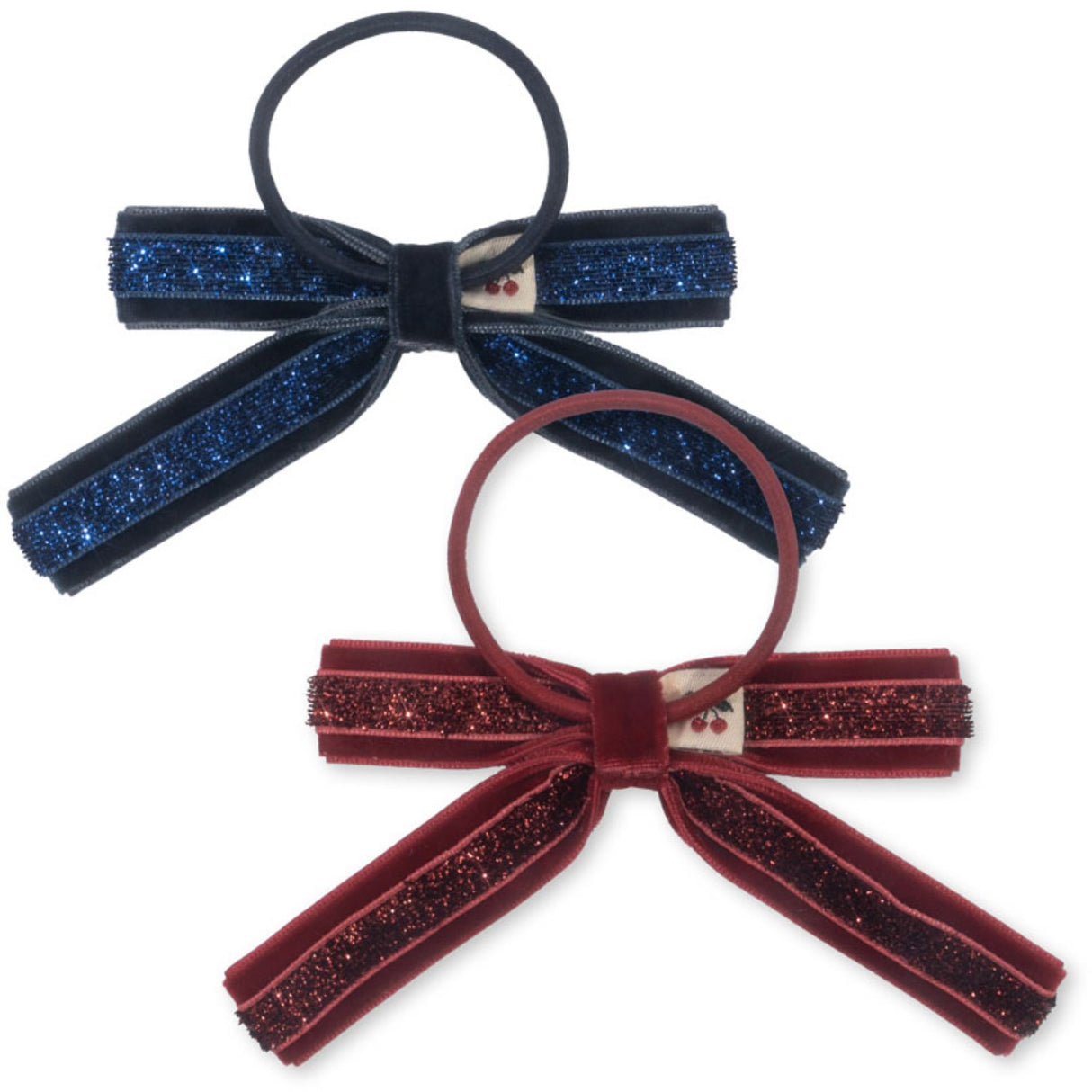 Konges Sløjd Red/Navy 2 Pack Velvet Bow Elastic