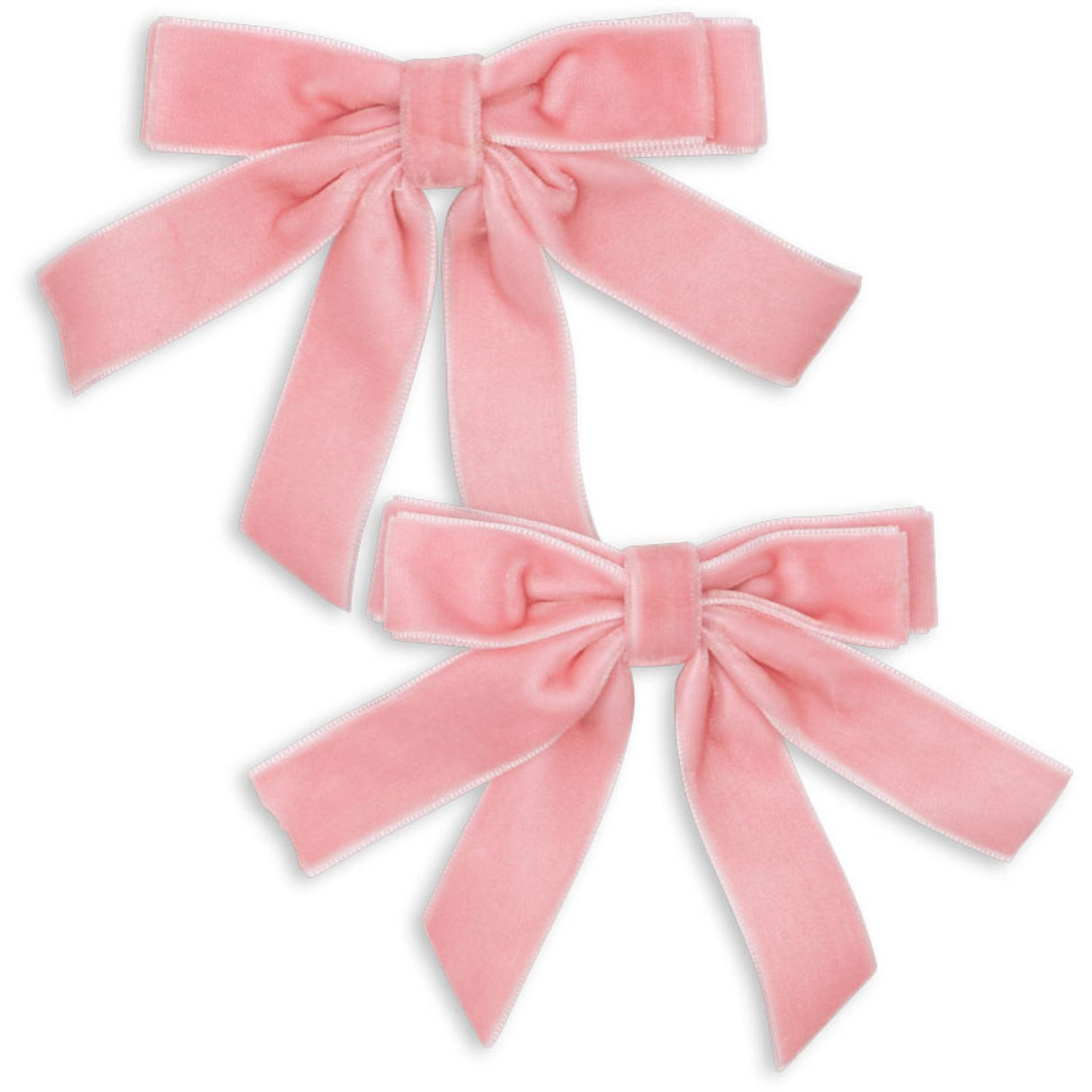 Konges Sløjd Peony Pink 2 Pack Velvet Double Bow Hair Clips