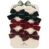 Konges Sløjd Red/Glitter/Green 6 Pack Micki Bow Hair Clips