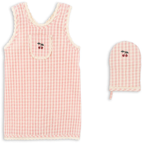 Konges Sløjd Cherry Check Kids Frill Apron Set