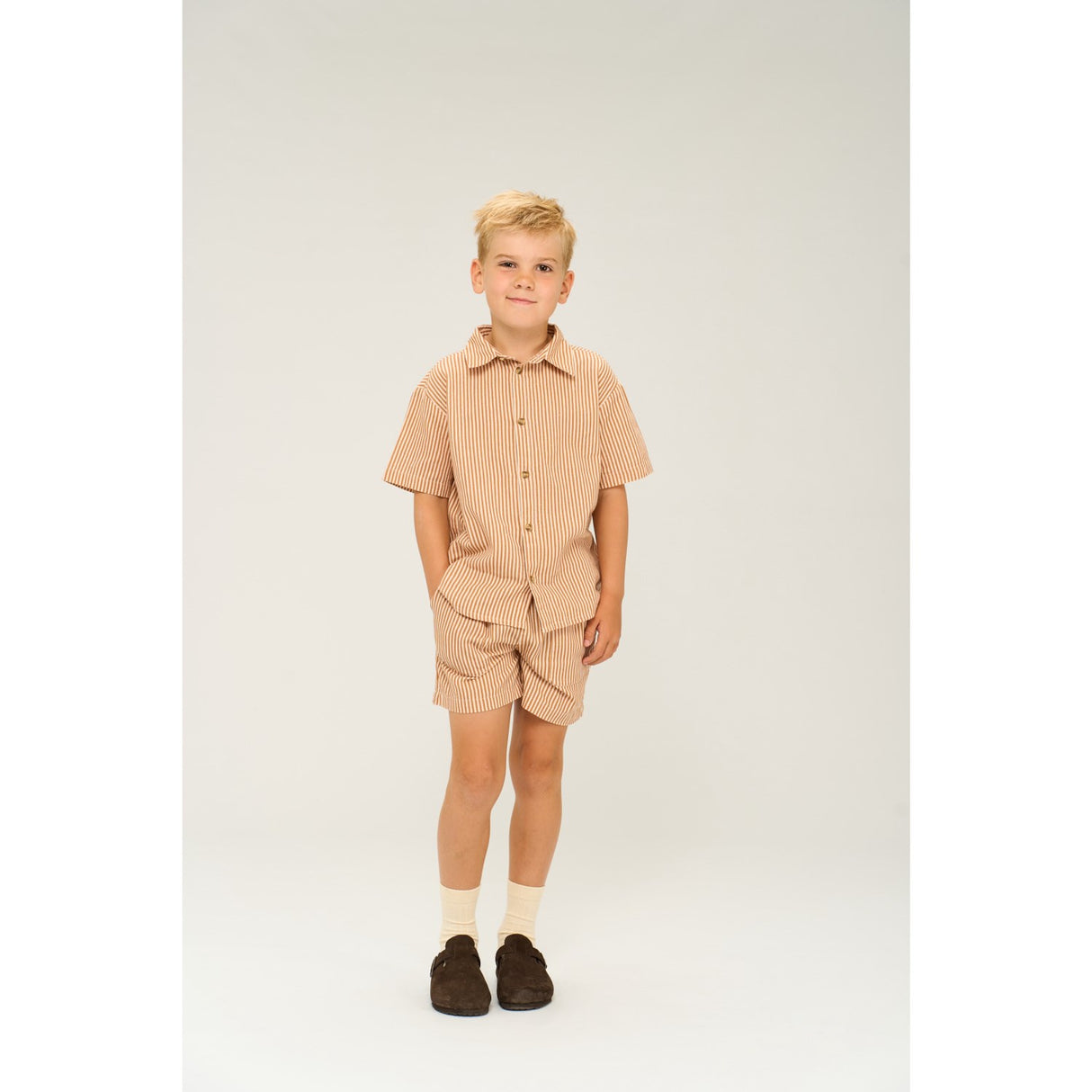 The New Indian Tan Striped Ollie Skjorte