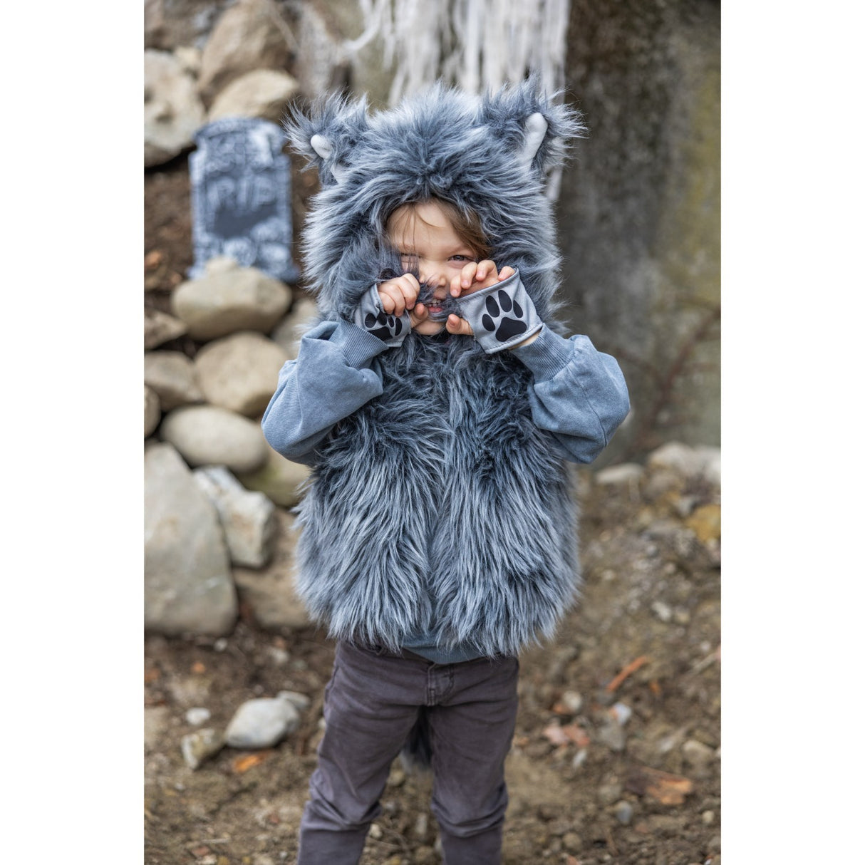 Great Pretenders  Big Bad Wolf Vest with Gloves, SIZE US 3-4