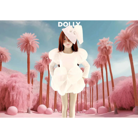 Dolly by Le Petit Tom White Dolly World Big Organza Hår Sløyfe