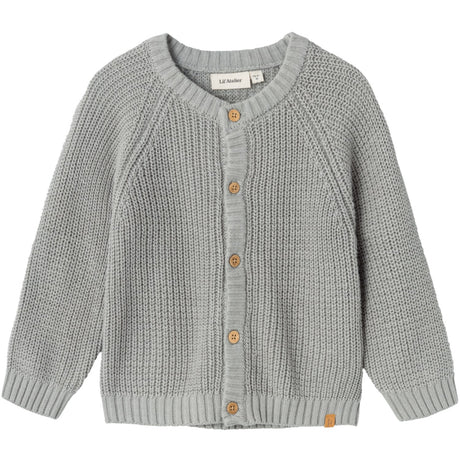 Lil'Atelier Limestone Emlen Lin Strikk Cardigan Noos