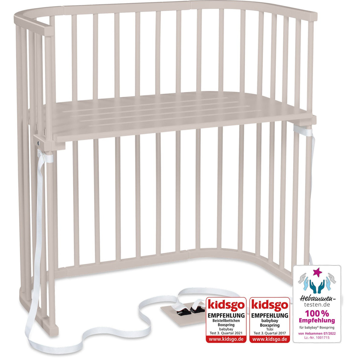 babybay® Beige Varnished Boxspring Co-Sleeper
