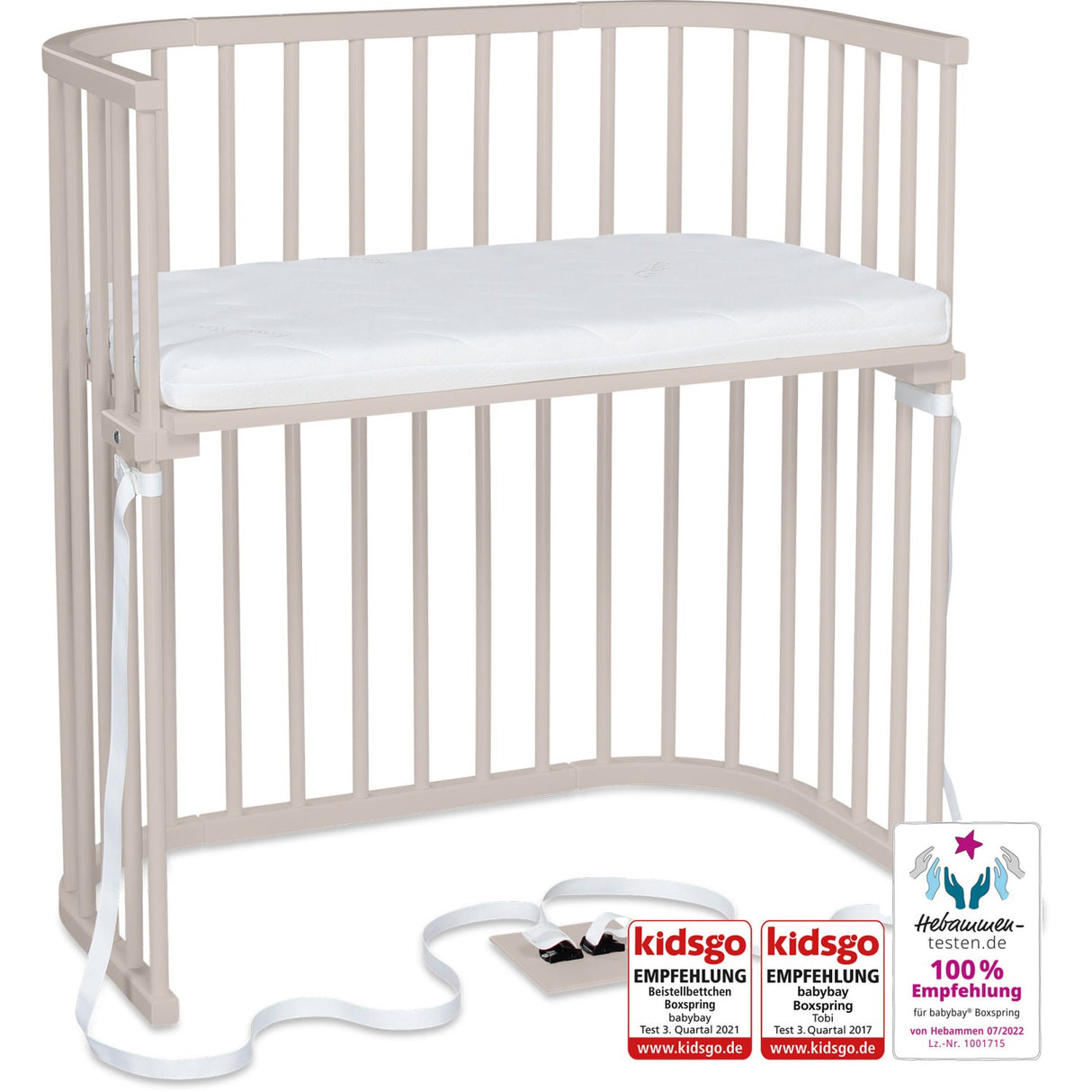 babybay® Beige Varnished Boxspring Co-Sleeper