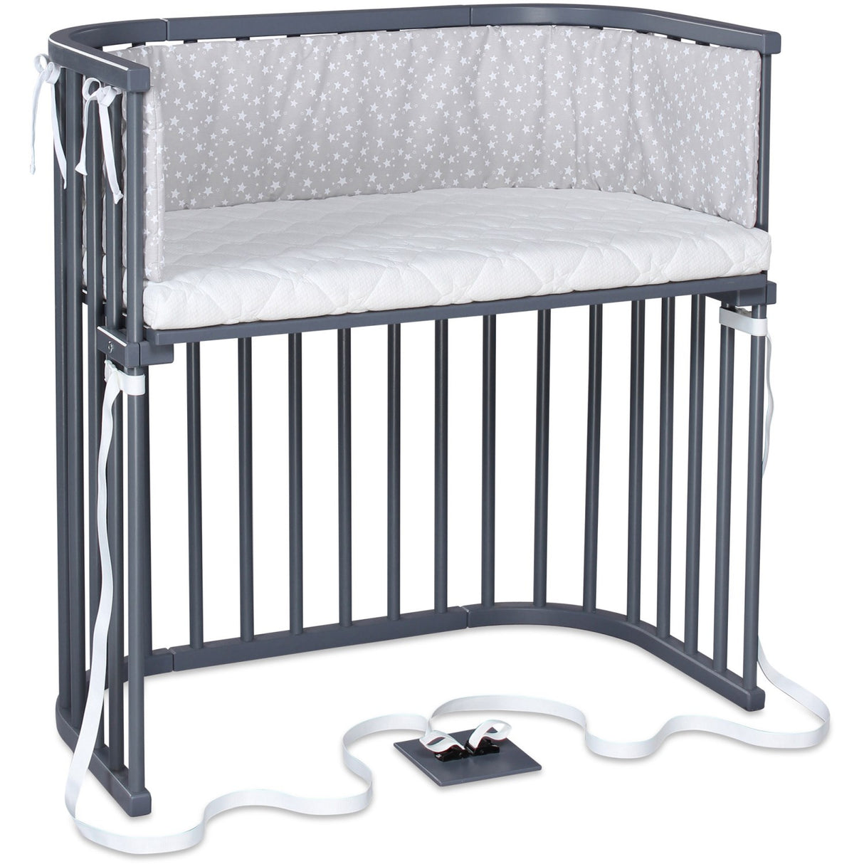 babybay® Grey Varnished Boxspring Co-Sleeper