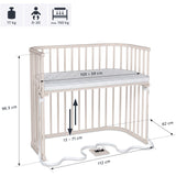 babybay® Beige Varnished Boxspring Xxl Co-Sleeper