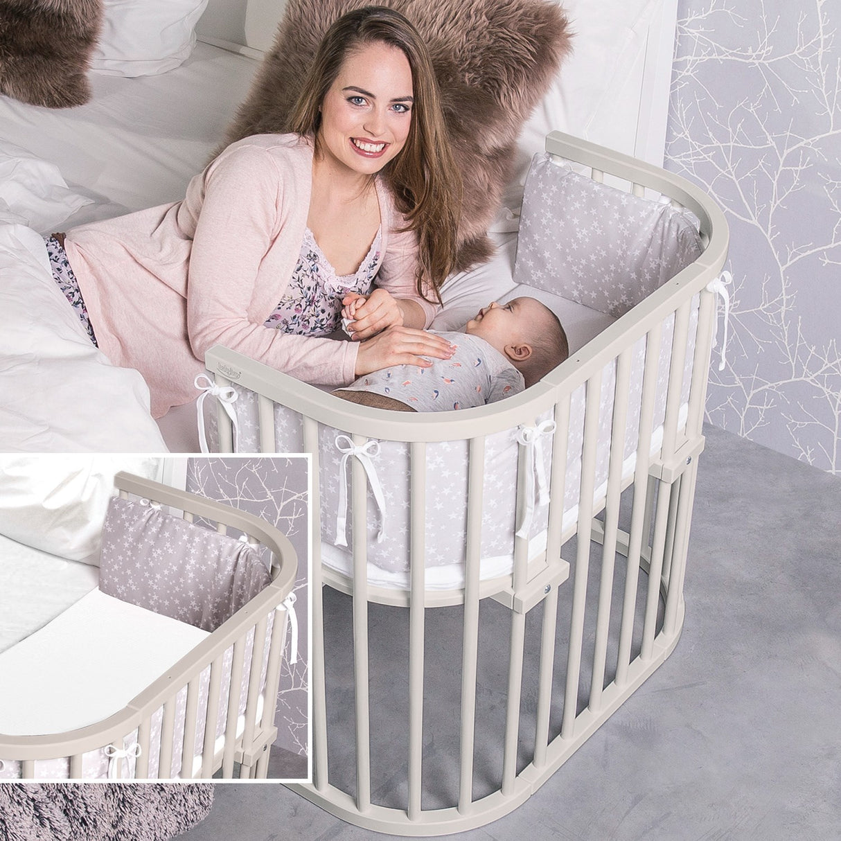 babybay® Beige Varnished Maxi Co-Sleeper