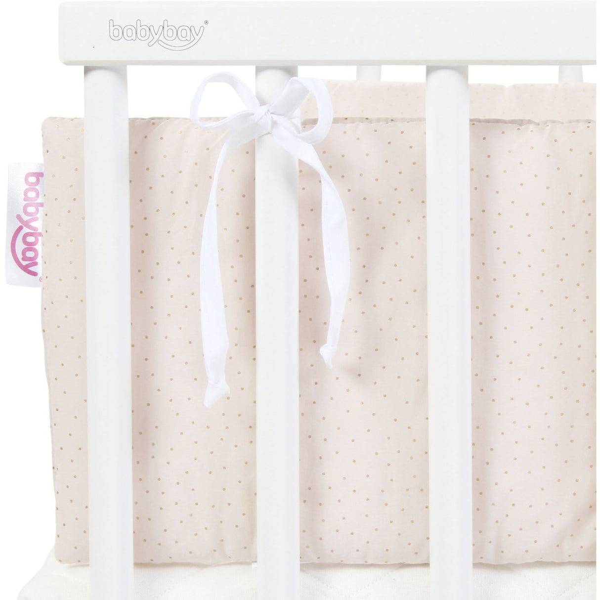 babybay ® Beige Glitter Dots Gold Sengehest Økologisk Bomull Royal