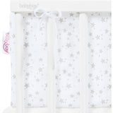 babybay ® White Stars Pearl Grey sengerand Pique