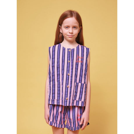 Bobo Choses Pink Stripes All Over Sleevless Shirt