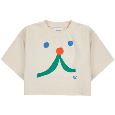 Bobo Choses Beige Funny Face Short Sleeve Collegegenser