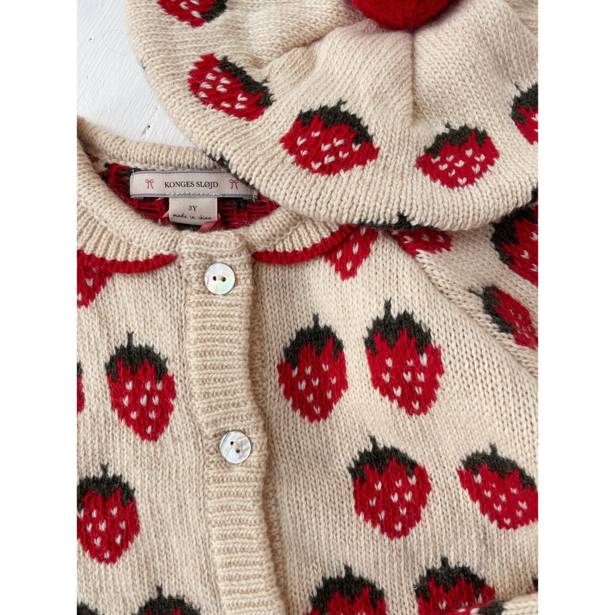 Konges Sløjd Strawberry Belou Knit Collar Cardigan