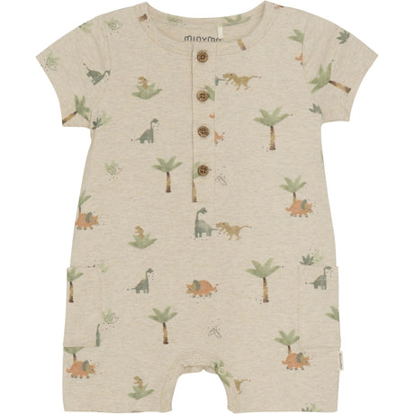 Minymo Light Beige Melange Onesie AOP