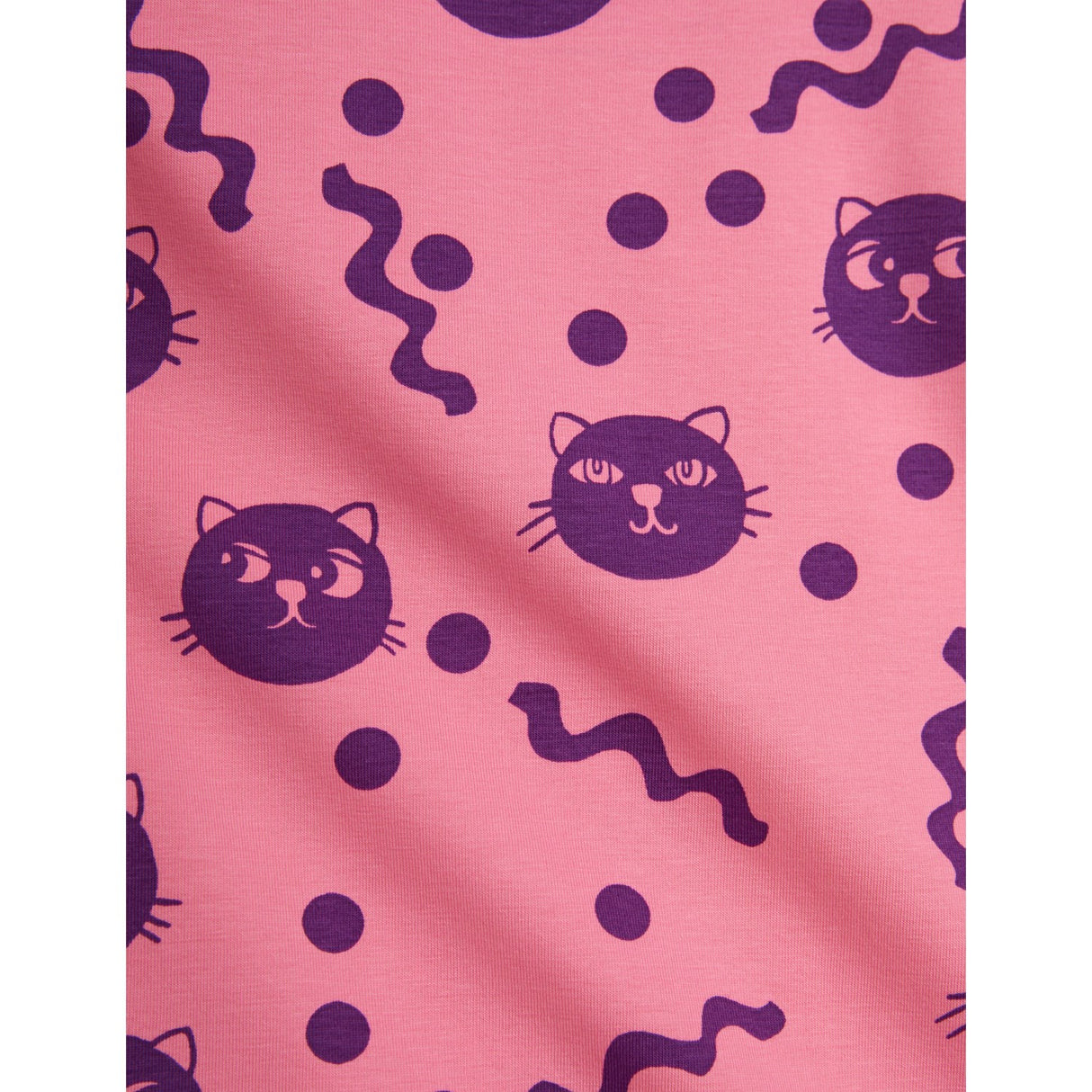 Mini Rodini Pink Squiggly Cats AOP Kjole