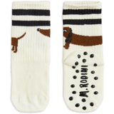 Mini Rodini Offwhite Dog Anti-Slip Sokker