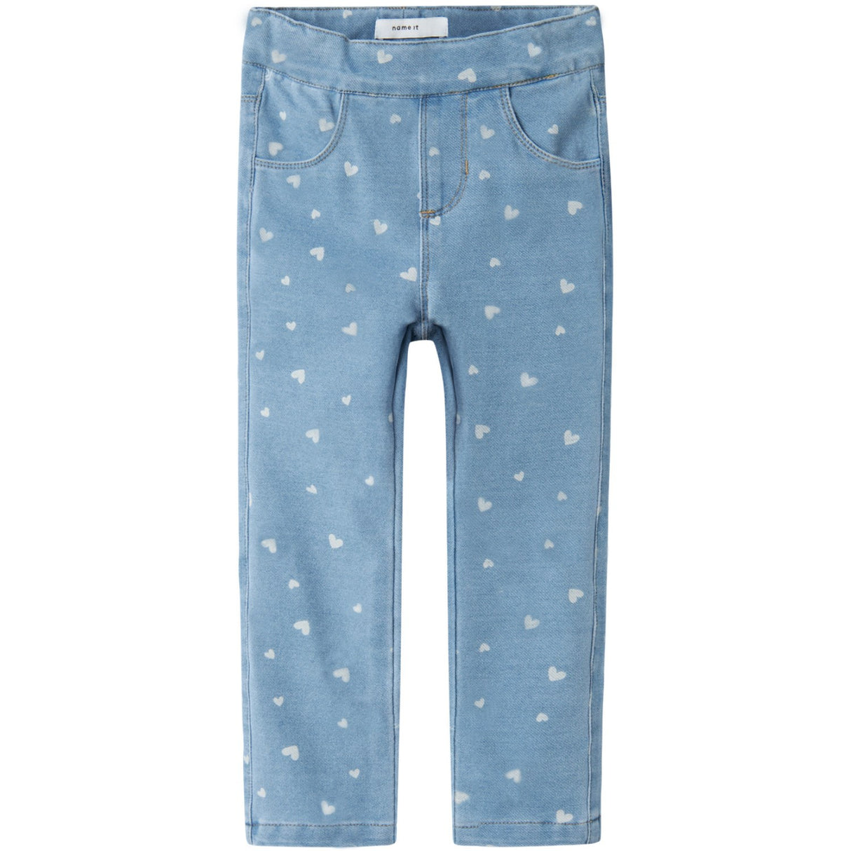 Name It Light Blue Denim Heart Salli Slim Denim Leggings Noos