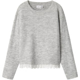 Name It Light Grey Melange Talace Loose Strikk Bluse