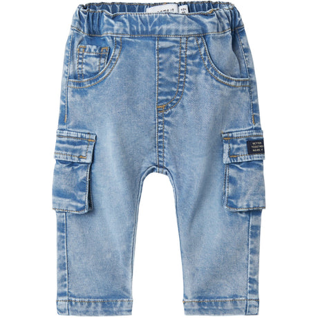 Name It Medium Blue Denim Ben Baggy Cargo Jeans Noos