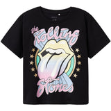 Name It Black Dysa Rolling Stones Regular T-Shirt Noos