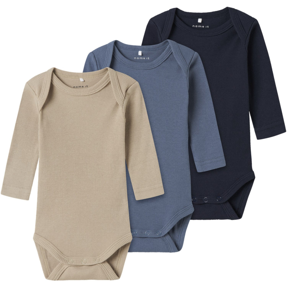 Name It China Blue Body 3-pakning Solid Rib