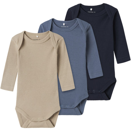 Name It China Blue Body 3-pakning Solid Rib