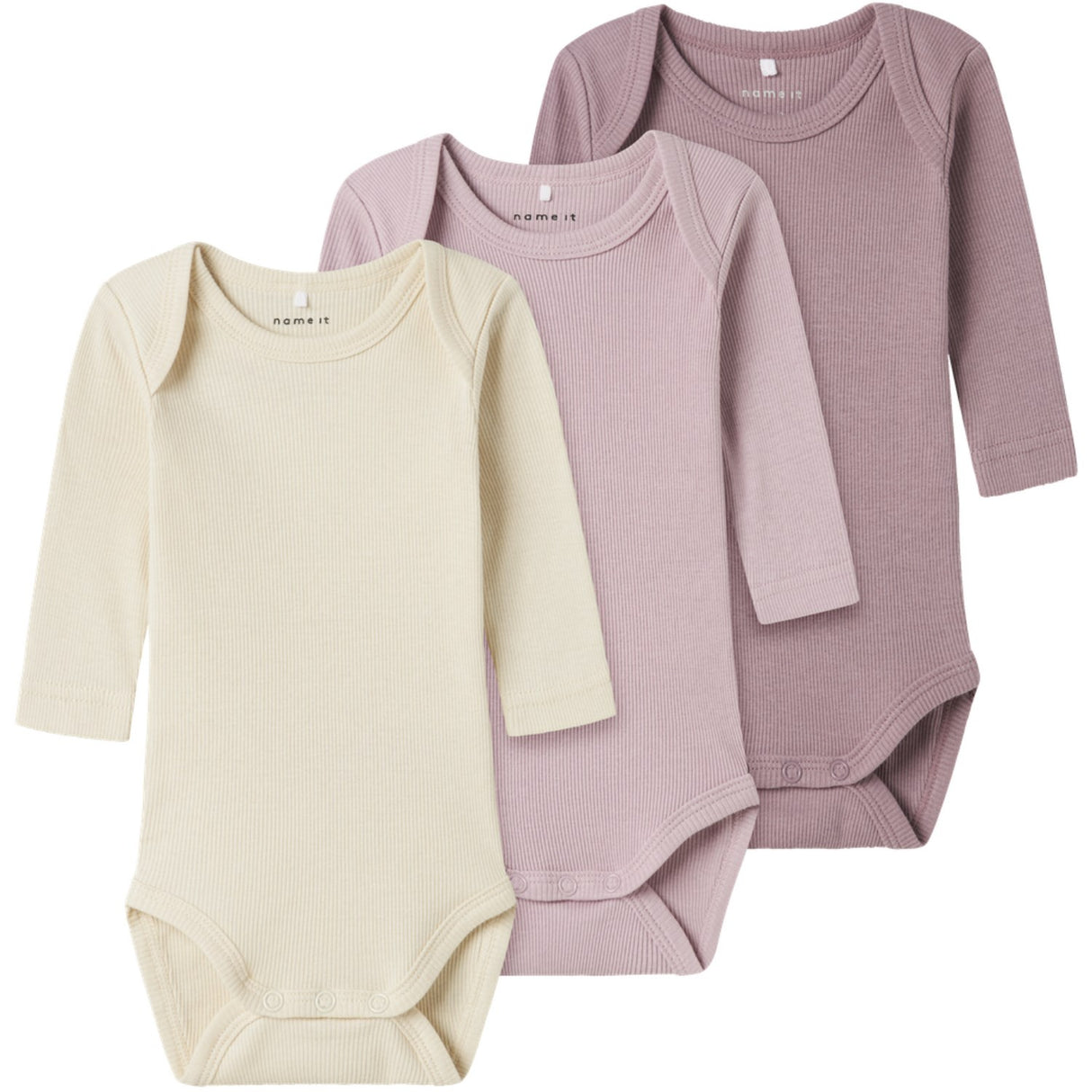 Name It Keepsake Lilac Body 3-pakning Solid Rib