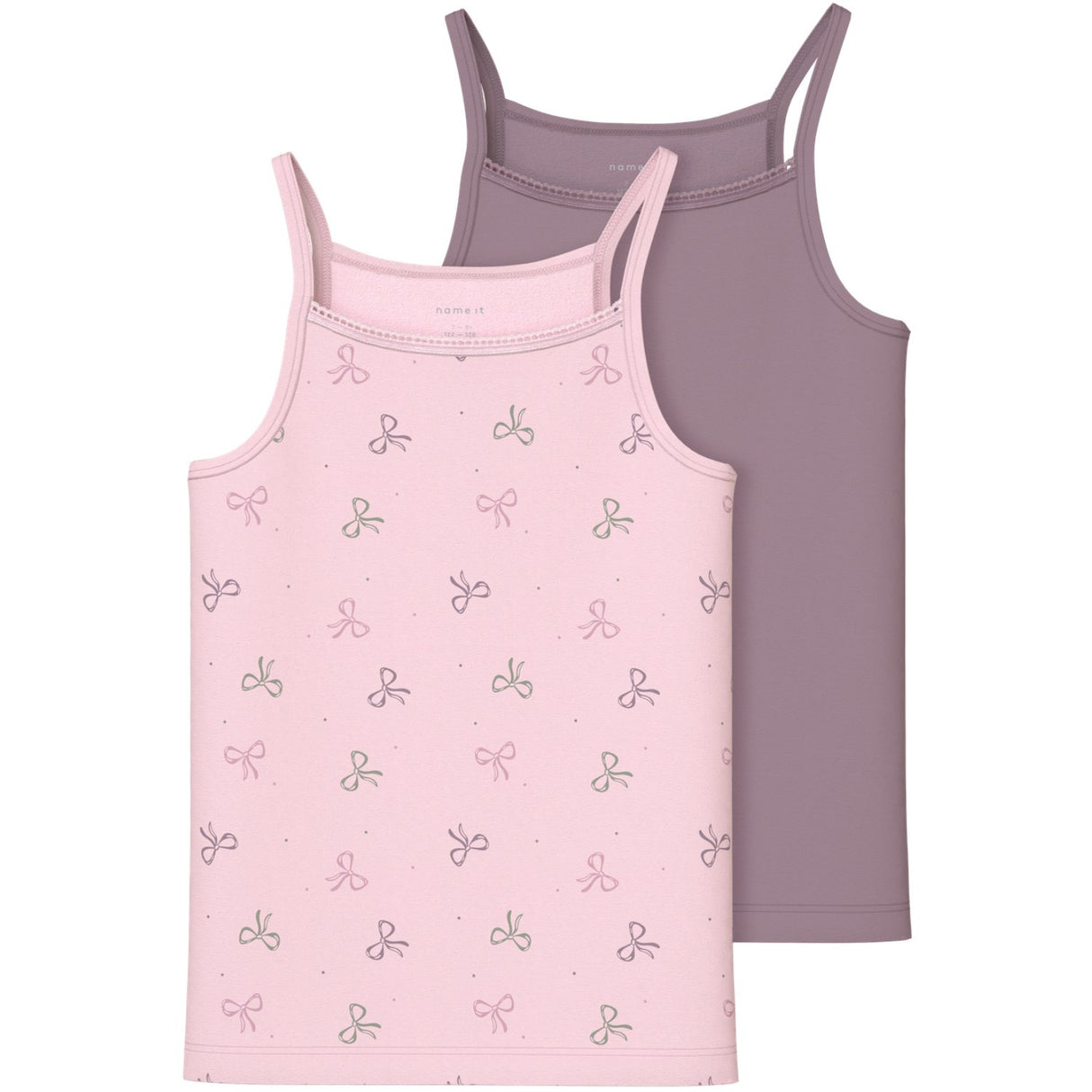 Name It Barely Pink Strap Topp 2-pack Barely Pink Bow Noos