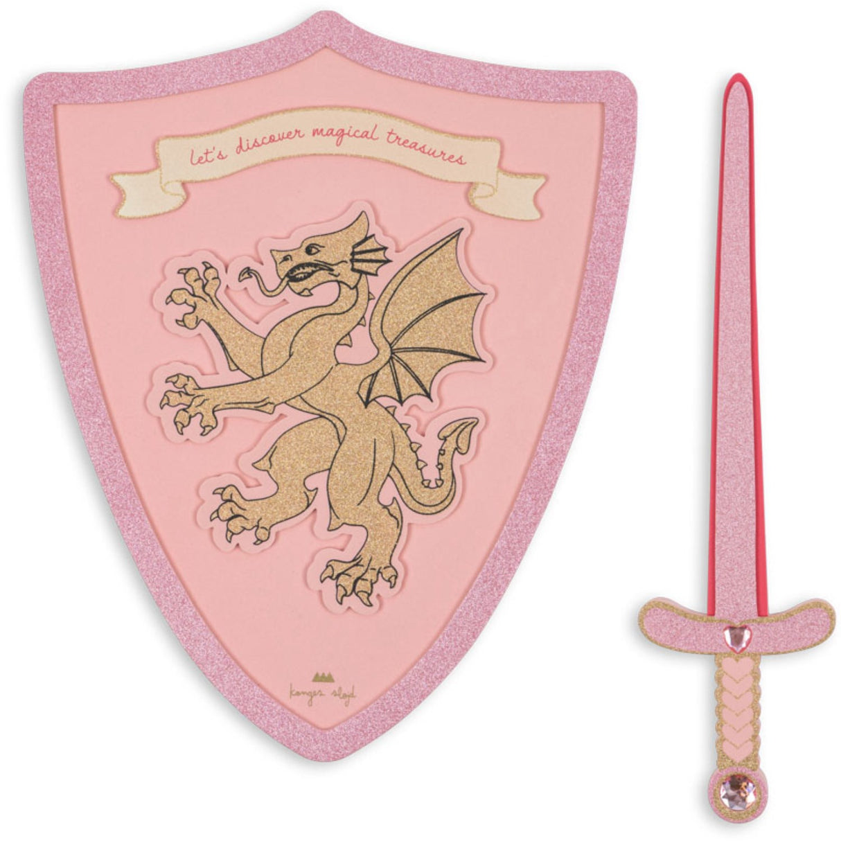 Konges Sløjd Pink Glitter Princess Sword And Shield