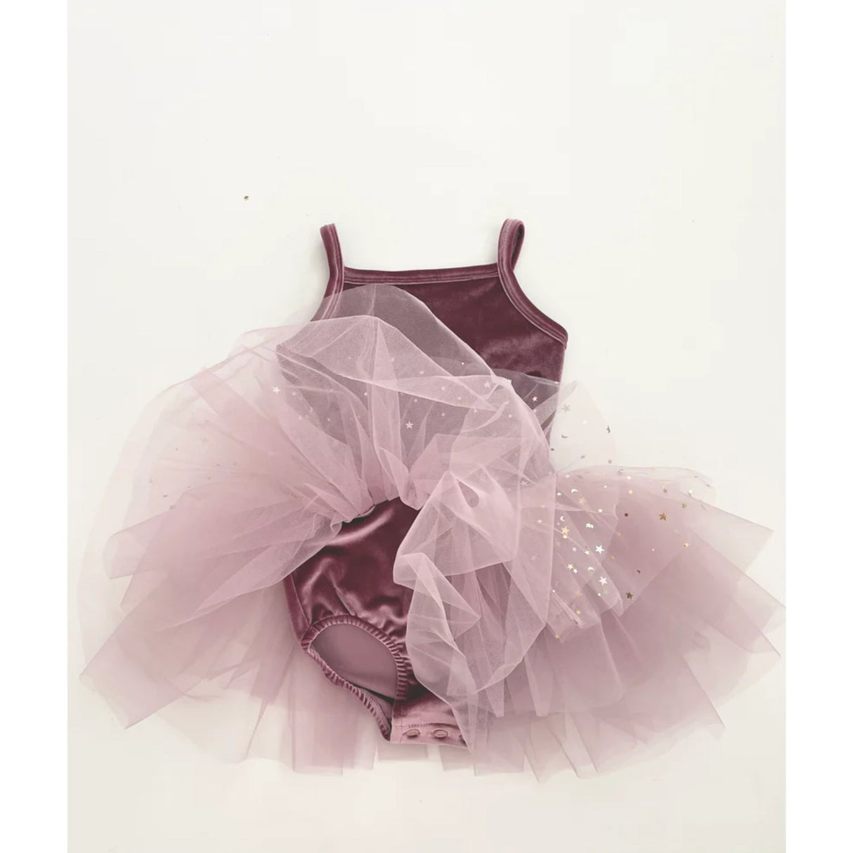 Dolly by Le Petit Tom Velvet Leotard With Tulle Tutu Kjole Dusty Violet