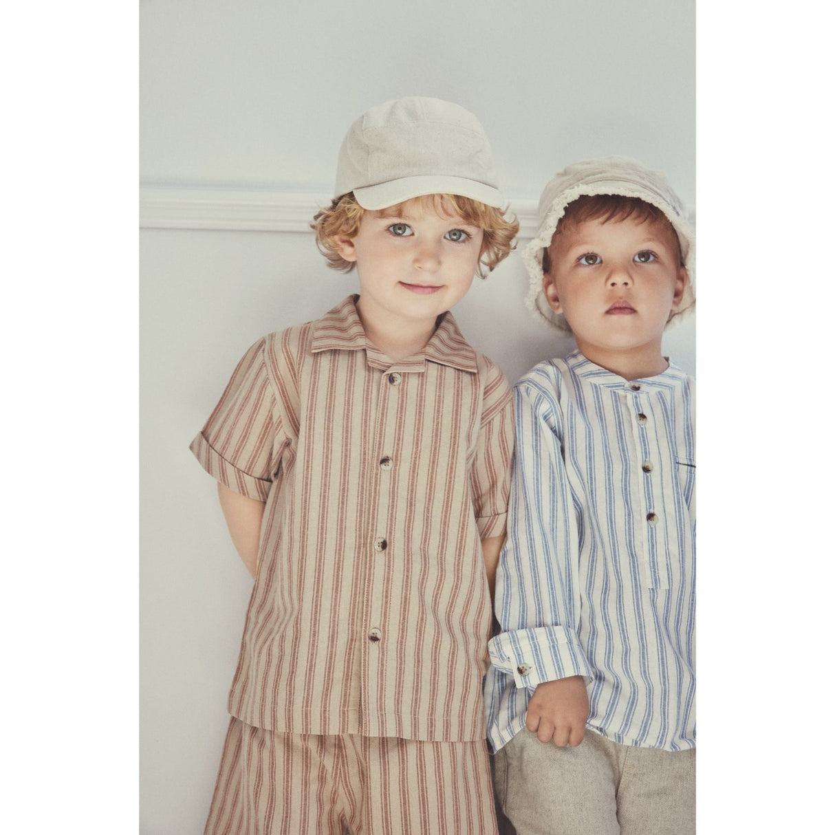 Huttelihut Irish Cream Bøttehatt Lin Denim