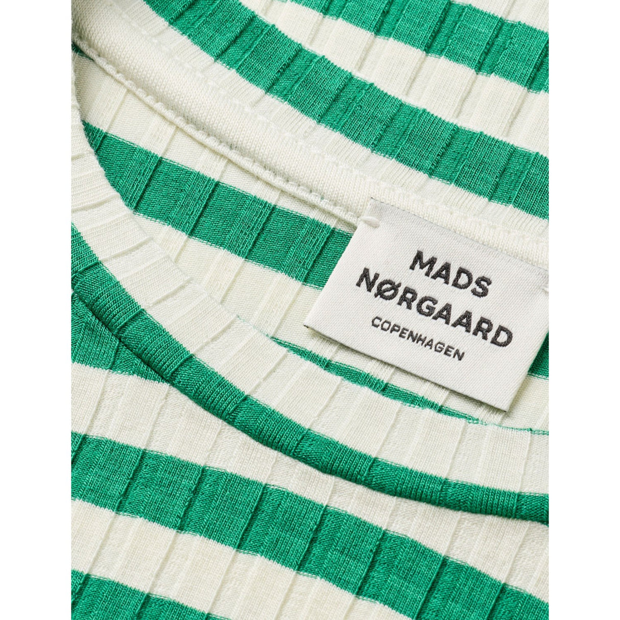 Mads Nørgaard Vanilla Ice/Frodig Grønn 5X5 Classic Stripe Tuviana Tee