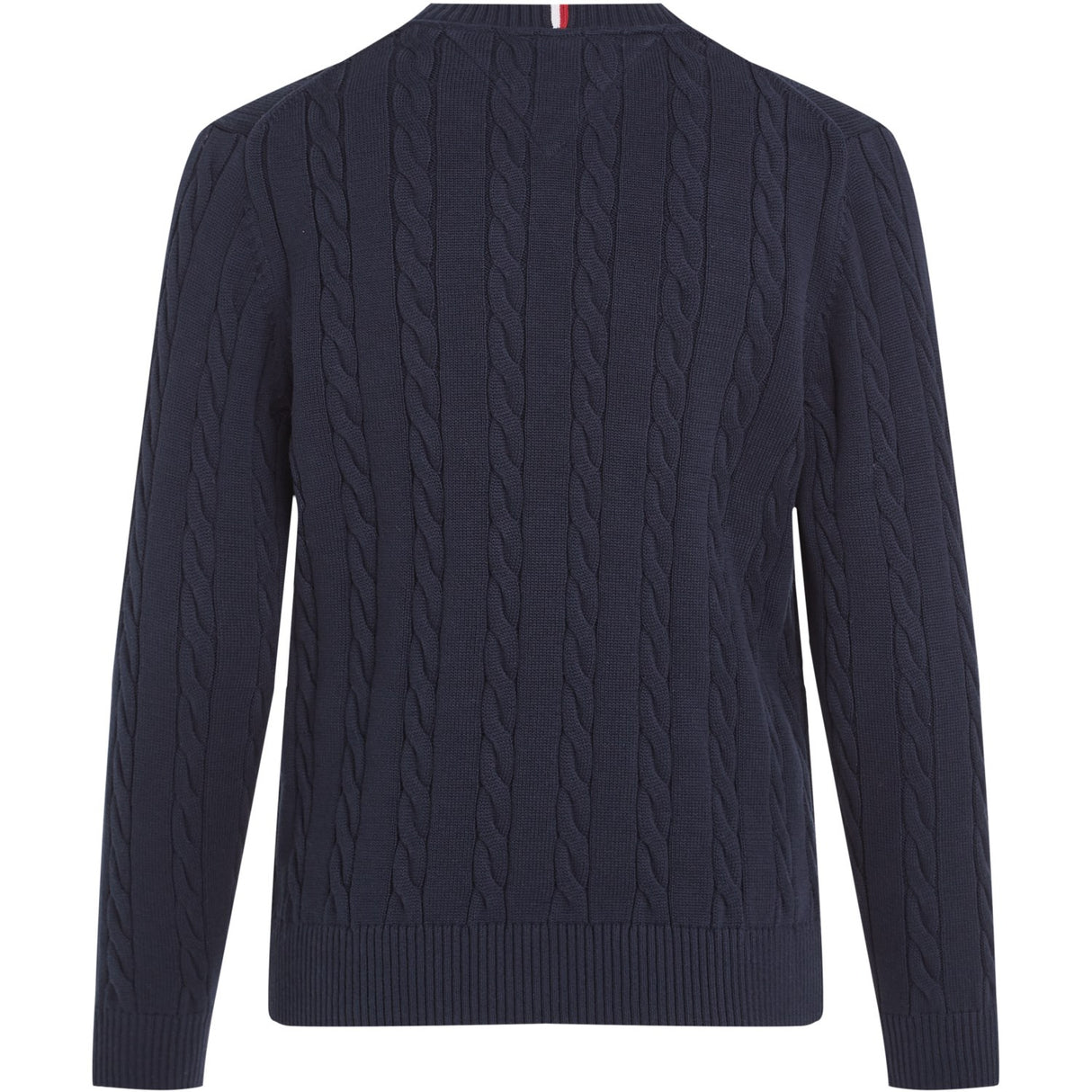 Tommy Hilfiger Dark Night Navy Crew Neck Bomull Cable Sweater