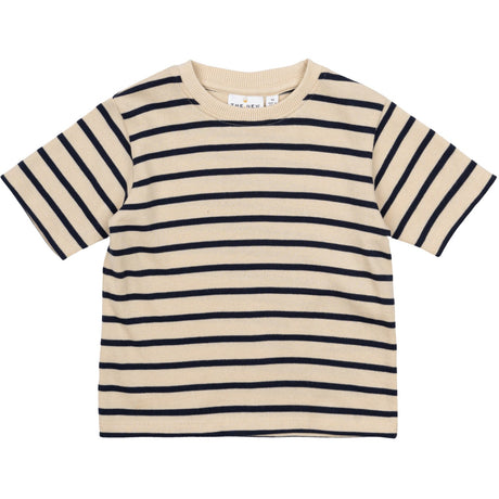 THE NEW Siblings Mood Indigo Striped Nat Uni Oversize T-Shirt