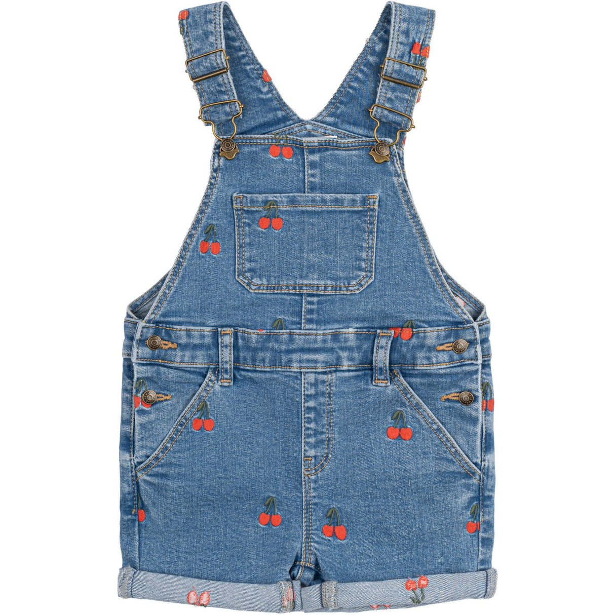 THE NEW Siblings Light Blue Denim EMB Nayla Kort Denim Dungarees