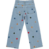 The New Light Blue Denim EMB Nessa Wide Jeans