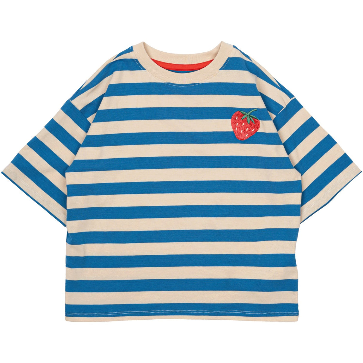 The New White Swan Striped Nanny Oversize T-Skjorte